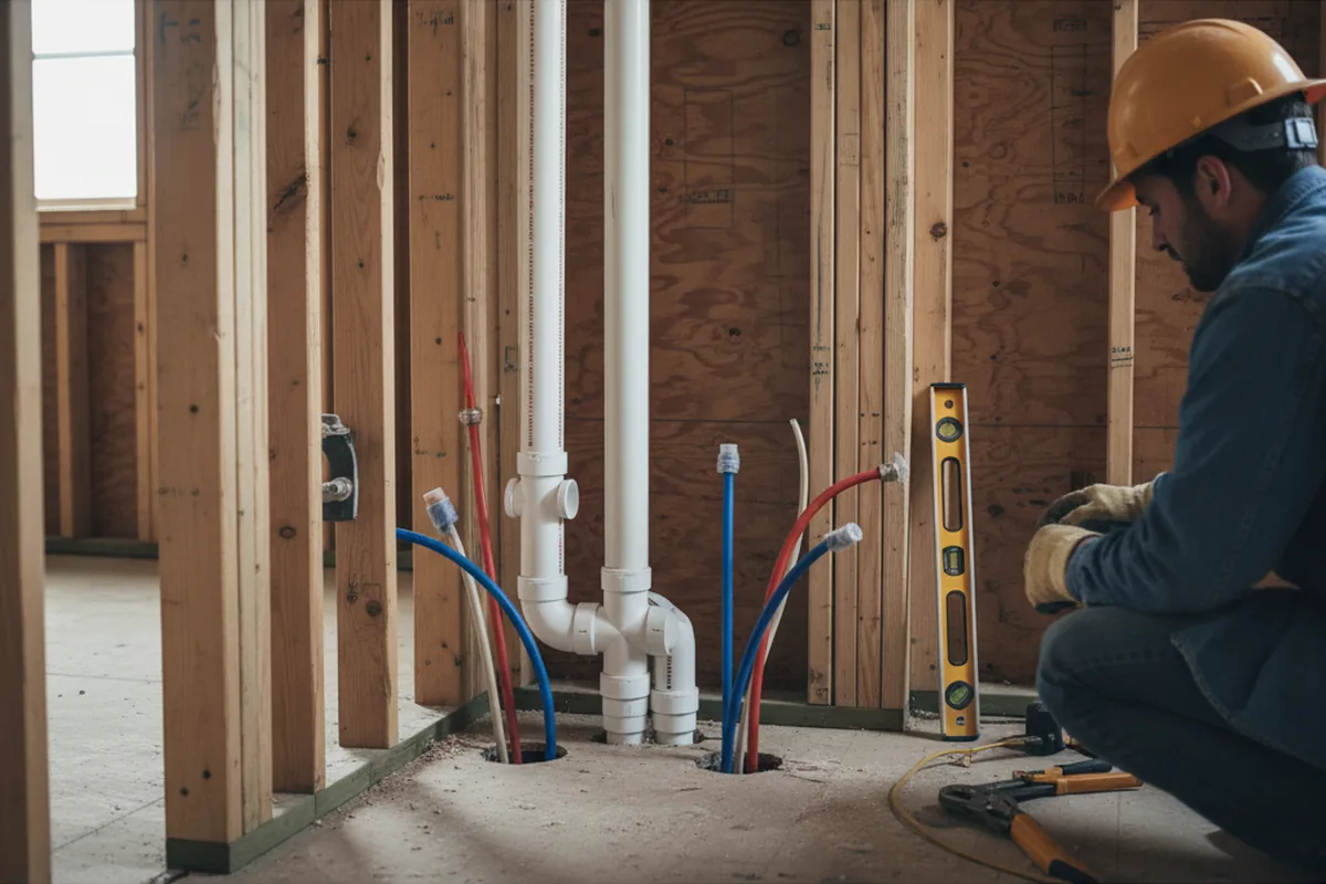 Drain and supply rough-in during Drain Cleaning in Euless